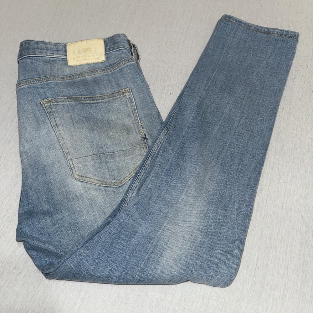 Scotch & Soda Faded Washed Blue Skim Slim Fit Jeans 38x30 EUC